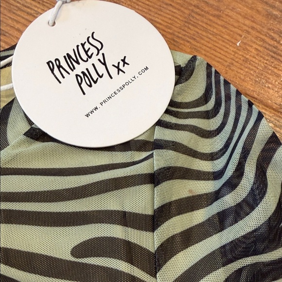 Princess Polly Aqua and Black Wave Mini Dress - Picture 3 of 6